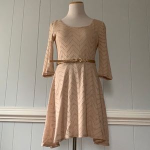 Belted A-Line Dress